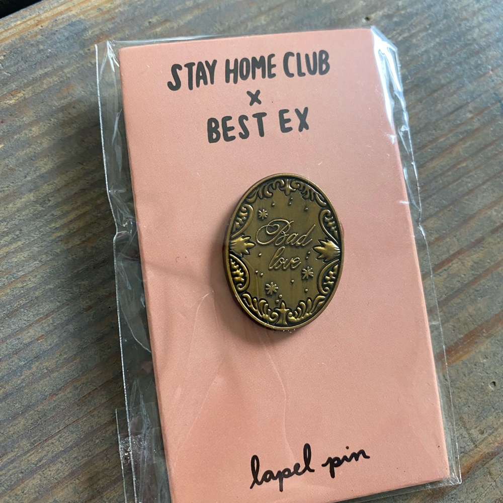 Stay Home Club Best Ex Collab Lapel Pin Bad Love Gold SHC SAHC
